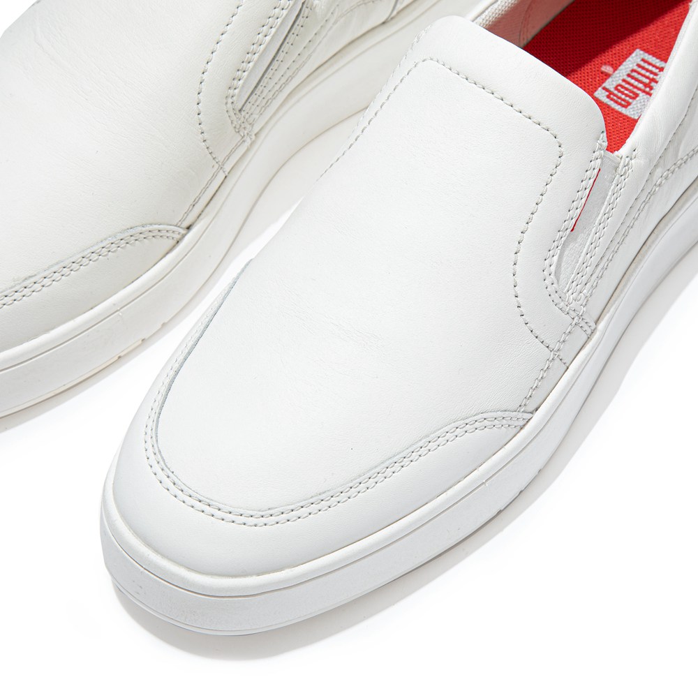 Fitflop Mens Slip-on White - Rally X Leather Sneakers - 16BDRKLHP